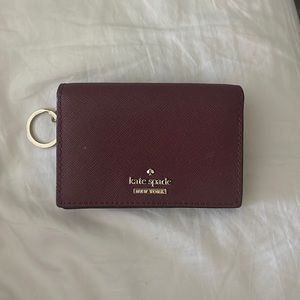Maroon Kate spade key chain wallet